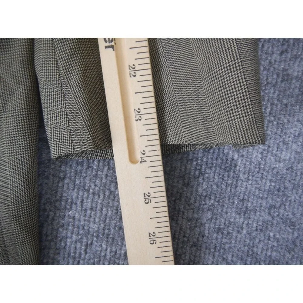Joseph Abboud 100% Wool Sport Coat Blazer Men's 40S Beige Plaid Classic Business